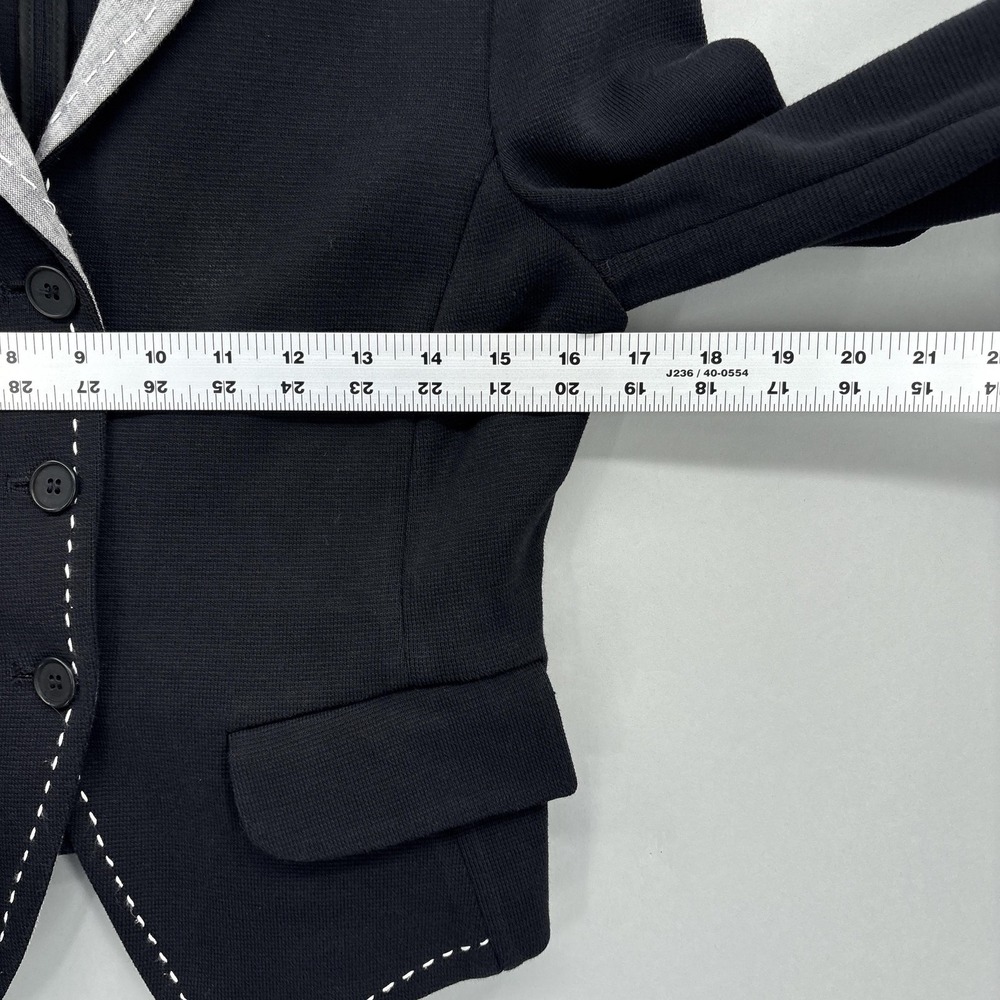 Fabiana Filippi Blazer Womens XS Black Cotton Contrast Collar Italy Jacket - Picture 8 of 12